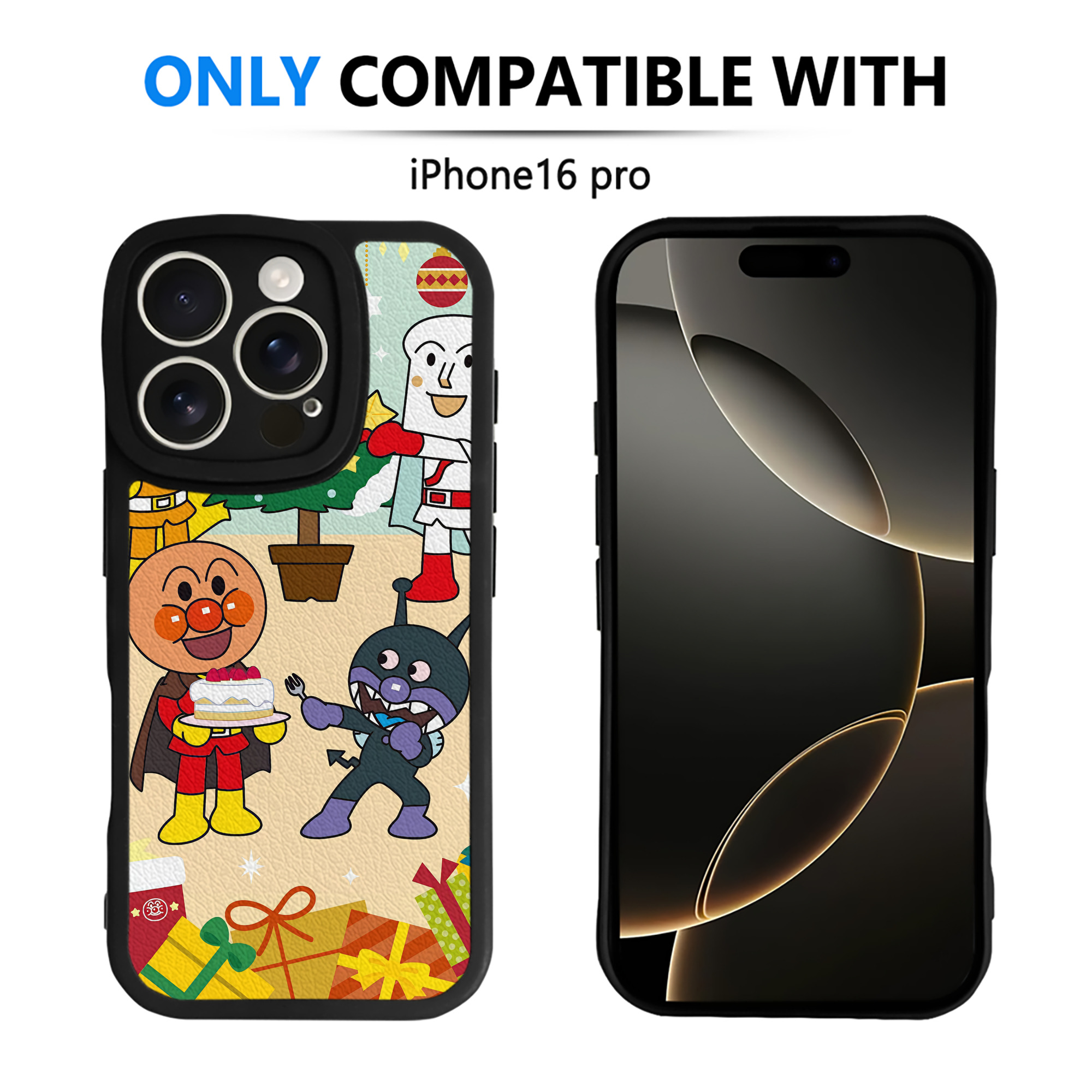 （画像用） アンパンマン Anpanman 【iPhone 16シリーズ対応】シリコンスマホケース（レザー調） 材質：シリコン